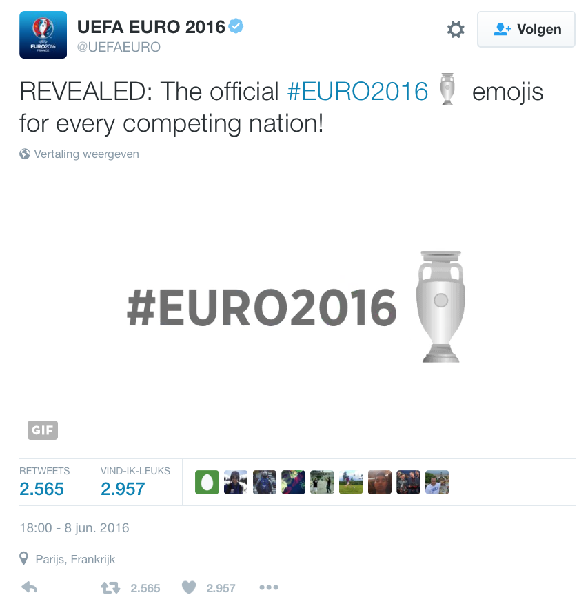 #EURO2016 met speciale emoji's op Twitter.