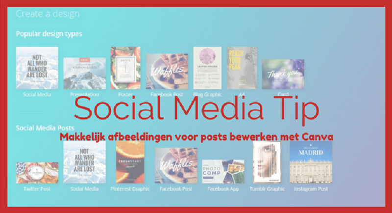 Social Media tool Canva: website om afbeeldingen te maken voor Social Media.